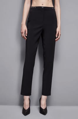 Essential crepe cigarette pants, Black, Patrizia Pepe