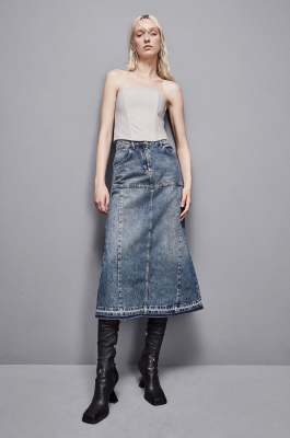 Blauer Jeans-Midirock, Hellblau, Patrizia Pepe