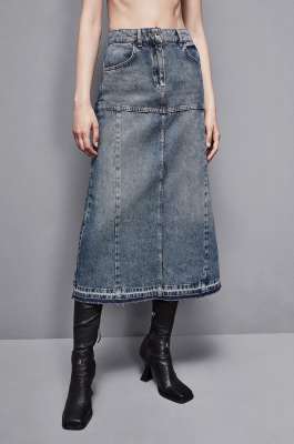 Blauer Jeans-Midirock, Hellblau, Patrizia Pepe