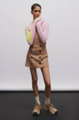 Canvas mini wrap skirt, Brown, Patrizia Pepe
