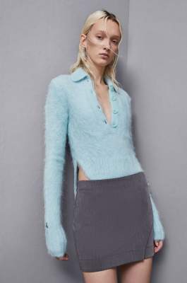Alpaca body-effect sweater, Light Blue, Patrizia Pepe