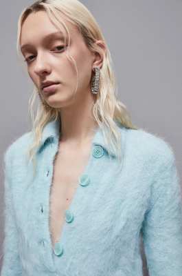 Alpaca body-effect sweater, Light Blue, Patrizia Pepe