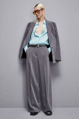 Essential viscose pleated pants, Grey, Patrizia Pepe