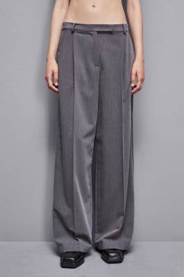 Essential viscose pleated pants, Grey, Patrizia Pepe