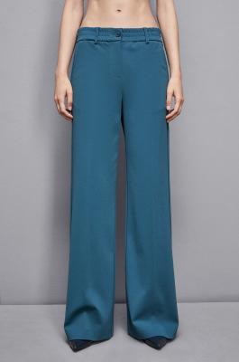 Low-waisted palazzo fit pants, Blue, Patrizia Pepe