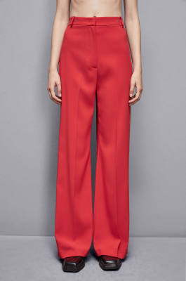 Palazzo-Hose aus Krepp Essential, Rot, Patrizia Pepe