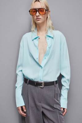 Essential viscose twill shirt, Light Blue, Patrizia Pepe