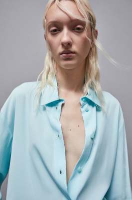 Essential viscose twill shirt, Light Blue, Patrizia Pepe