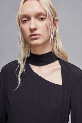 Viscose crepe tunic, Black, Patrizia Pepe