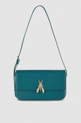 Leather bag with shoulder strap, Blue, Patrizia Pepe