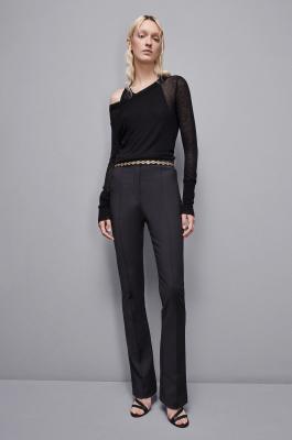 Schmal geschnittene Hose Flare, Schwarz, Patrizia Pepe
