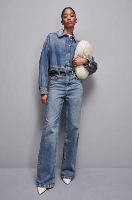 High-waisted straight fit jeans, Light Blue, Patrizia Pepe