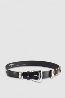 Low-waisted leather belt, Black, Patrizia Pepe
