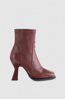 Nappaleder-Stiefeletten mit Absatz, Violett, Patrizia Pepe