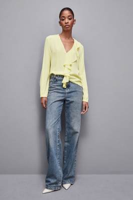 Essential crepe blouse, Yellow, Patrizia Pepe