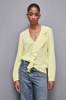 Essential crepe blouse, Yellow, Patrizia Pepe