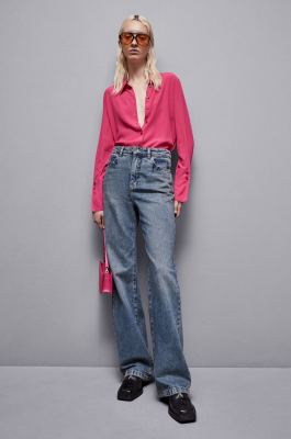Essential crepe long-sleeved shirt, Pink, Patrizia Pepe
