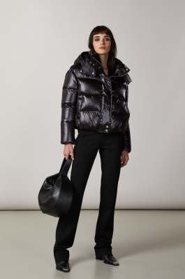 Short hooded down jacket, Black, Patrizia Pepe