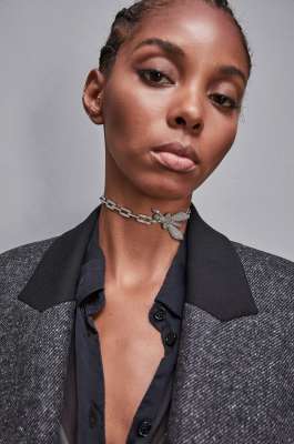 Rolò necklace with rhinestones, Silver, Patrizia Pepe