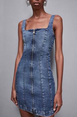 Sleeveless denim mini dress, Light Blue, Patrizia Pepe