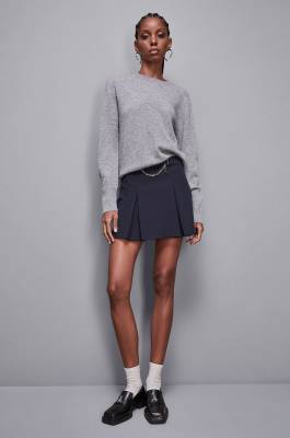 Pleated miniskirt, Blue, Patrizia Pepe