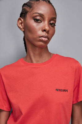 T-shirt with logo, Red, Patrizia Pepe