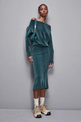 Long-sleeved chenille dress, Blue, Patrizia Pepe