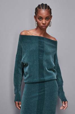 Long-sleeved chenille dress, Blue, Patrizia Pepe