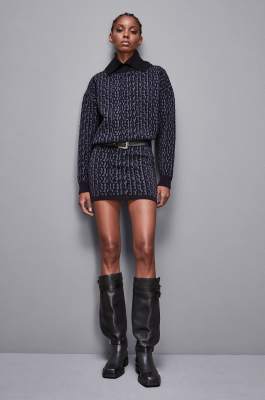 Minirock aus Polyester, Blau, Grau, Patrizia Pepe