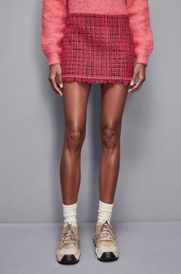 Fransen-Minirock aus Tweed, Rot, Patrizia Pepe
