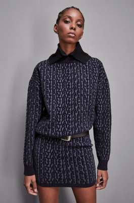 Pull tout doux en polyester, Bleu, Gris, Patrizia Pepe
