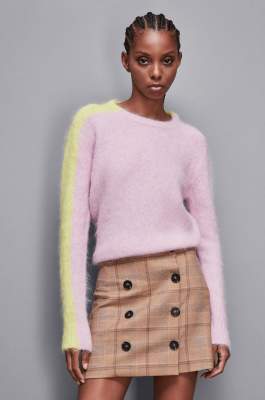 Ribbed alpaca-blend sweater, Pink, Yellow, Patrizia Pepe