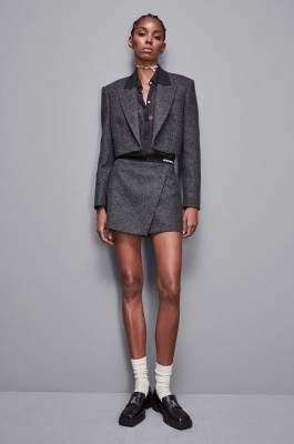 Mini cloth shorts, Grey, Patrizia Pepe