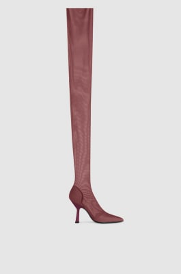 Overknee boots in tulle, Red, Patrizia Pepe
