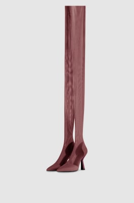 Overknee boots in tulle, Red, Patrizia Pepe
