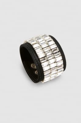 Chain bracelet with rhinestones, Black, Patrizia Pepe