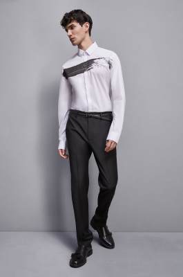 Cotton shirt with print, White, Patrizia Pepe
