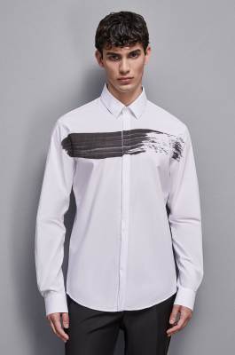 Cotton shirt with print, White, Patrizia Pepe