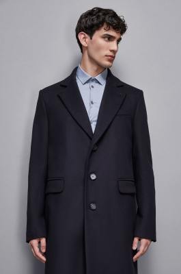 Medium single-breasted coat, Blue, Patrizia Pepe