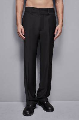 Straight-fit cool wool pants, Black, Patrizia Pepe