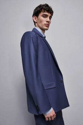 Single breasted lined jacket, Blue, Patrizia Pepe