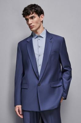 Single breasted lined jacket, Blue, Patrizia Pepe