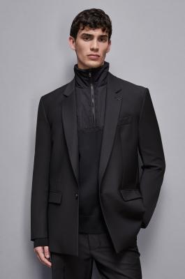 Single breasted lined jacket, Black, Patrizia Pepe