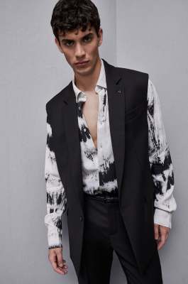 Lined vest jacket, Black, Patrizia Pepe