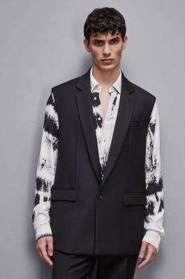 Lined vest jacket, Black, Patrizia Pepe