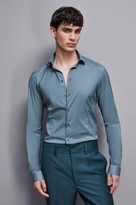 Cotton poplin regular shirt, Green, Patrizia Pepe
