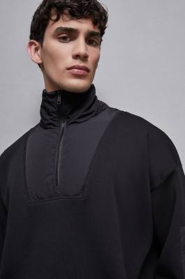 Sweater with nylon inserts, Black, Patrizia Pepe