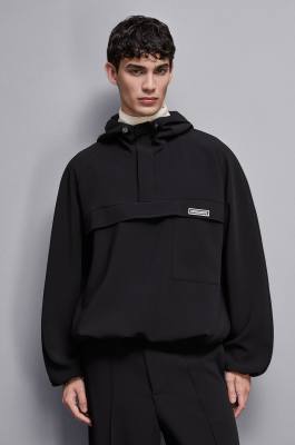 Fluid fabric sweatshirt, Black, Patrizia Pepe