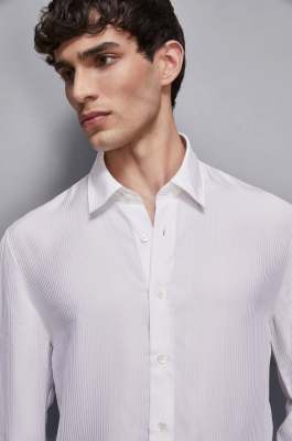 Viscose twill jacquard shirt, White, Patrizia Pepe