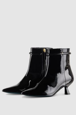Biker-Stiefel aus Leder, Schwarz, Patrizia Pepe